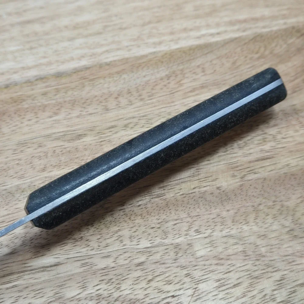 Vintage EKCO Eterna‎ Stainless Vanadium Meat Carving Fork USA Black Rivet Handle